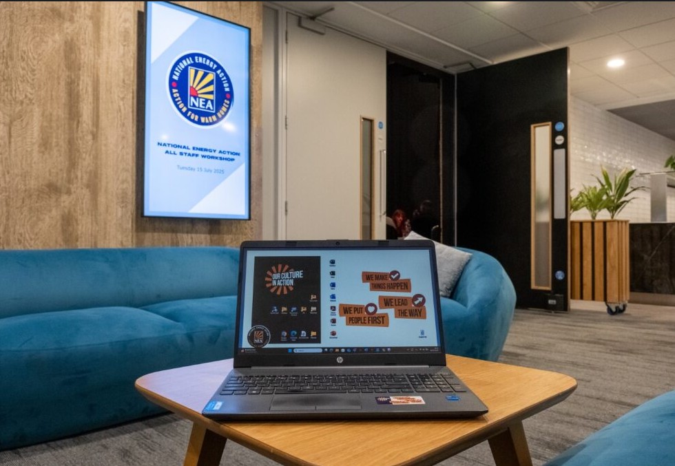 Laptop showing National Energy Action