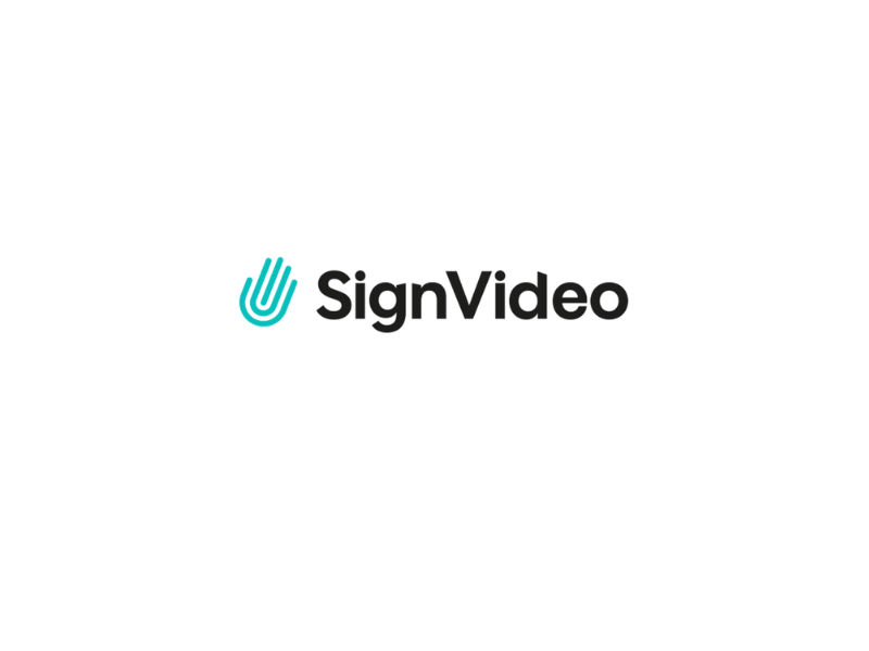 A signvideo logo. Signvideo is a service which National Energy Action users to deaf people to access in order to get help using British Sign Language.